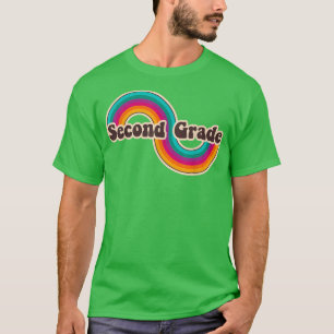 Camiseta Segundo Grado Retro Arcoiris Cute segundo Grader d