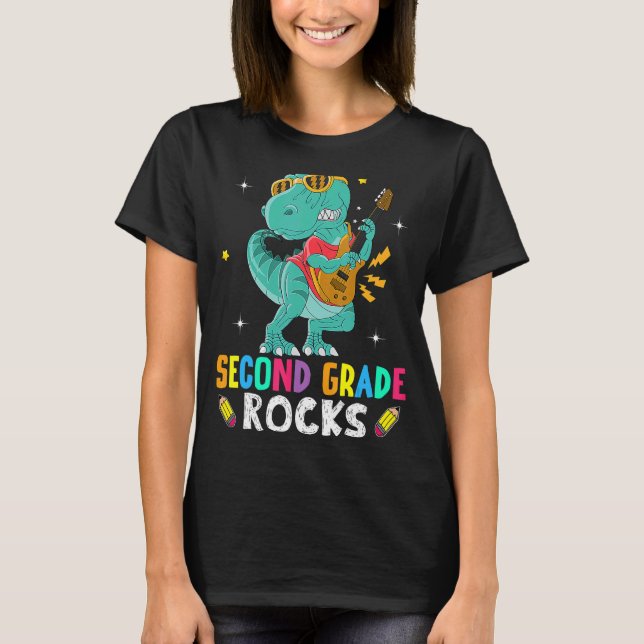 Camiseta Segundo Grado Rex Dino De Vuelta Al Profesor De La (Anverso)