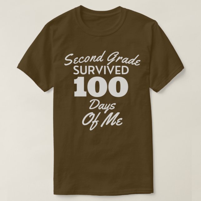 Camiseta Segundo Grado Sobrevivió 100 Días De Mí Gracioso 1 (Diseño del anverso)