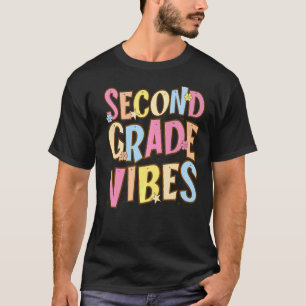 Camiseta Segundo Grado Vibes De Vuelta A La Escuela Retro S