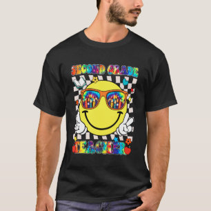 Camiseta Segundo maestro de 2º grado Cara sonriente Tie Dye