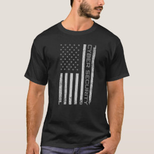 Camiseta Seguridad Cibernética Estadounidense Para Hombres