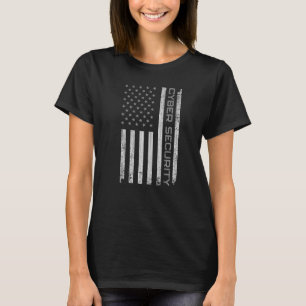 Camiseta Seguridad Cibernética Estadounidense Para Hombres