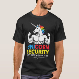 Camiseta Seguridad de Hermano Unicornio Divertida No Te Met