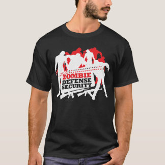 Camiseta Seguridad de la defensa del zombi - blanco y rojo