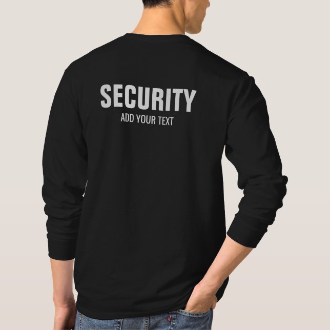Camiseta Seguridad de manga larga de los hombres de impresi (Reverso)
