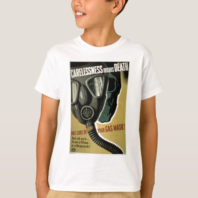 Camiseta Seguridad de máscara de gas de la Segunda Guerra M (Anverso)