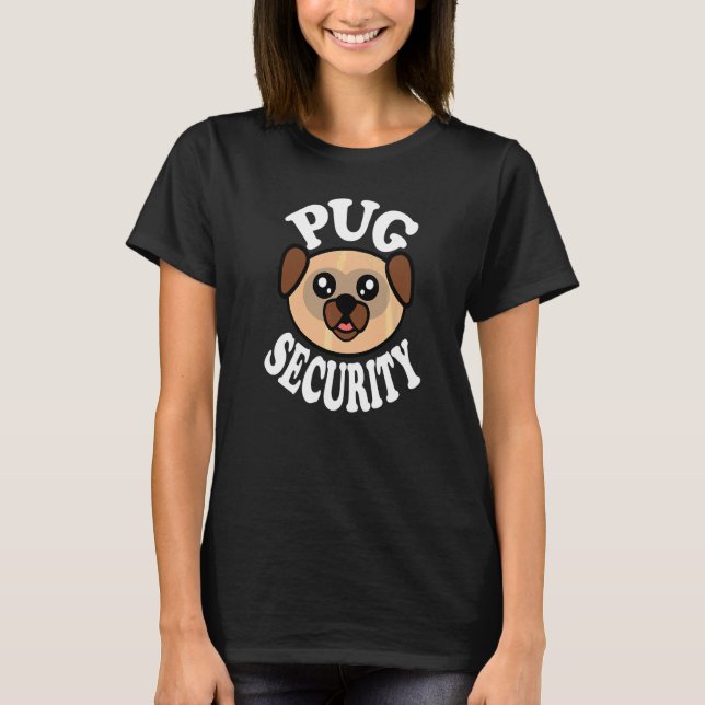 Camiseta Seguridad de Pug Adorable (Anverso)
