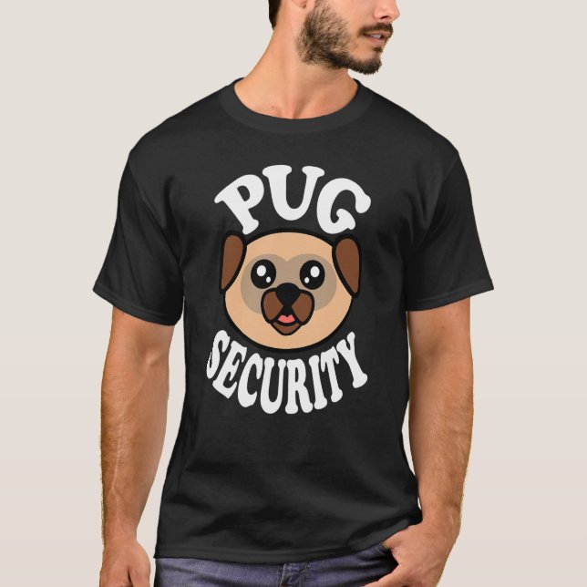 Camiseta Seguridad de Pug Adorable (Anverso)