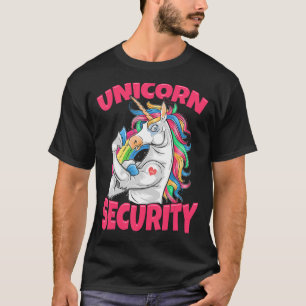 Camiseta Seguridad de Unicorn en el arco iris