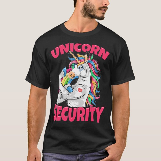 Camiseta Seguridad de Unicorn en el arco iris (Anverso)