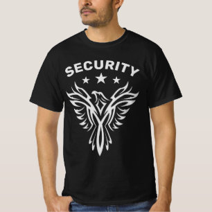 Camiseta Seguridad del águila negra y plateada