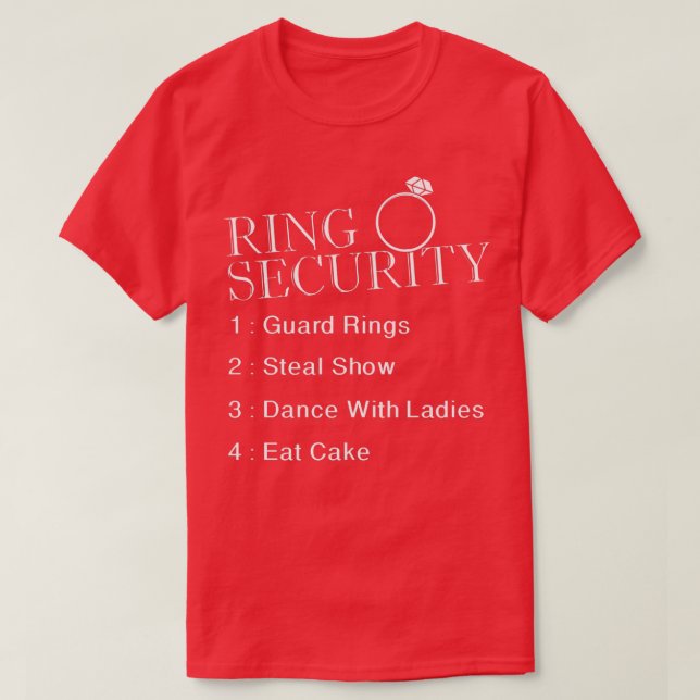 Camiseta Seguridad del anillo del boda (Diseño del anverso)