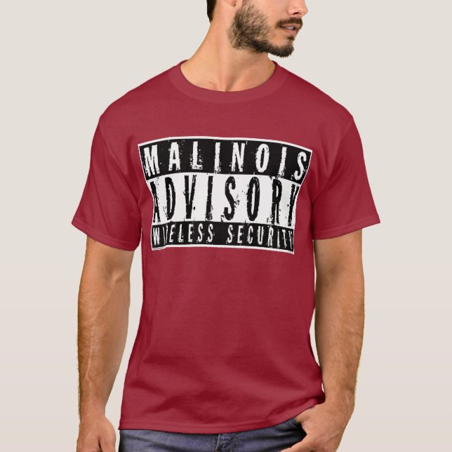 Camiseta Seguridad inalámbrica consultiva de Malinois (Anverso)