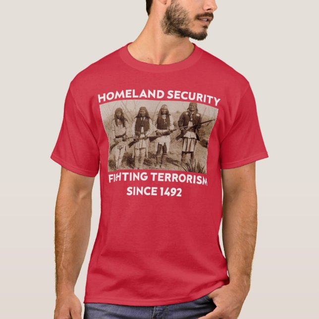 Camiseta Seguridad Nacional Luchando Desde 1492 Ameri Nativ (Anverso)