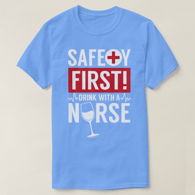 Camiseta Seguridad Primer Bebida con una emergencia médica  (Diseño del anverso)
