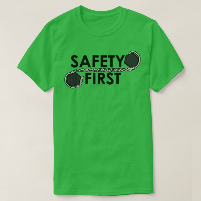 Camiseta Seguridad primero (cable de seguridad) (Diseño del anverso)
