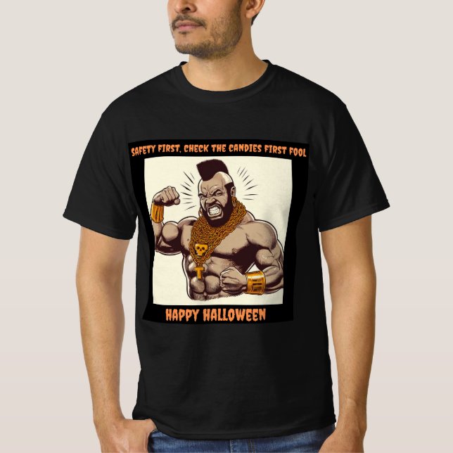 Camiseta seguridad primero halloween regalo de regalo de mr (Anverso)