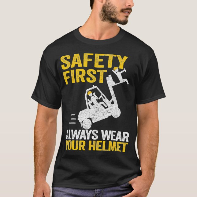 Camiseta Seguridad Primero, Usa Siempre Tu Casco Gracioso (Anverso)