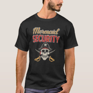 Camiseta Seguridad Sirena Vintage Pirata Calavera Sable Cru