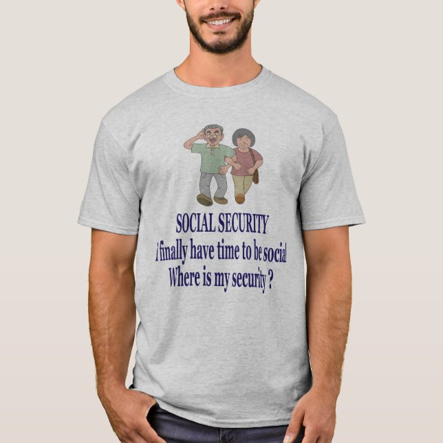 Camiseta SEGURIDAD SOCIAL. Consiguió a mi social. Donde (Anverso)