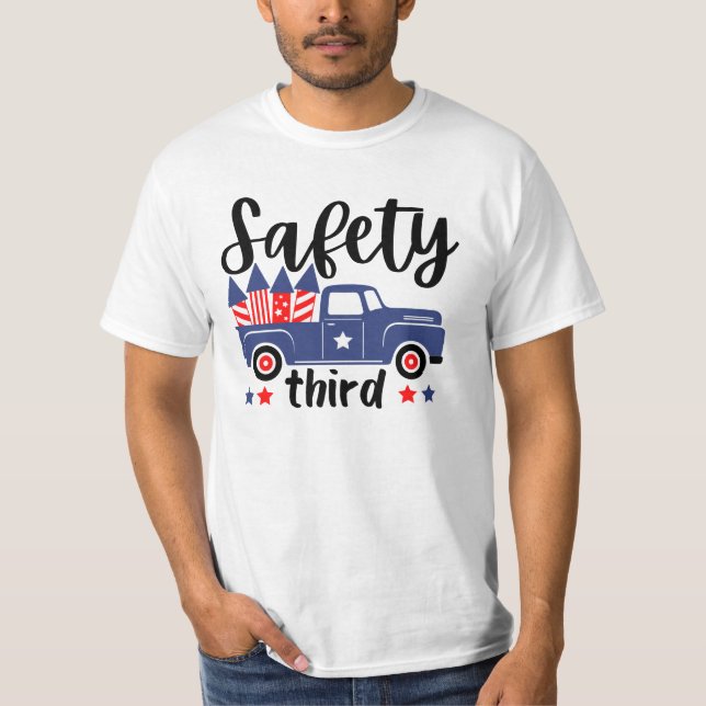 Camiseta Seguridad Tercer 4 de julio fuegos artificiales Pa (Anverso)
