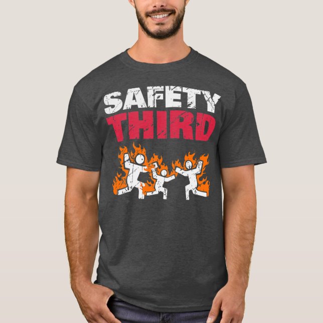 Camiseta Seguridad Tercero Funny Seguridad de Fuegos Artifi