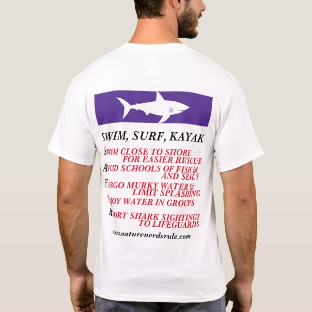 Camiseta Seguridad Truro del tiburón de Cape Cod (Reverso)