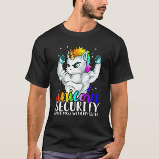 Camiseta Seguridad Unicornio No Se Entretiene Con Mi Herman