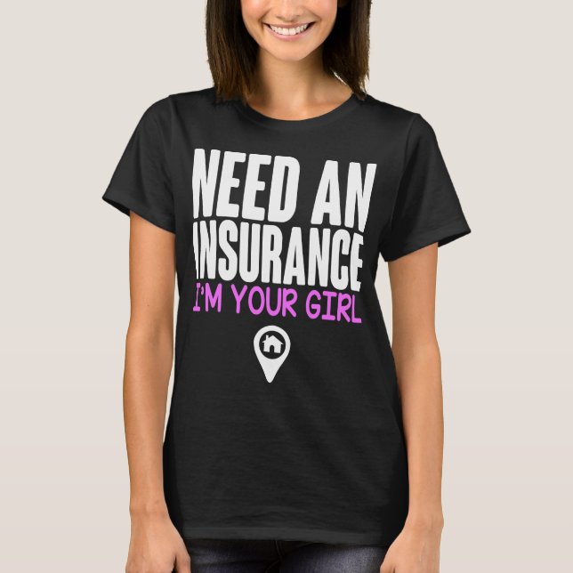 Camiseta Seguros de agente de seguros Soy su agente Chica (Anverso)