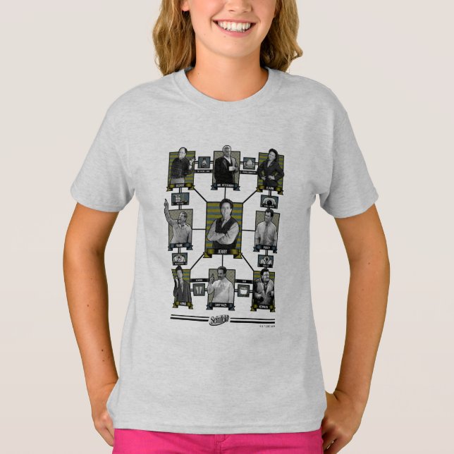 Camiseta Seinfeld | Gráfico de relaciones de caracteres (Anverso)