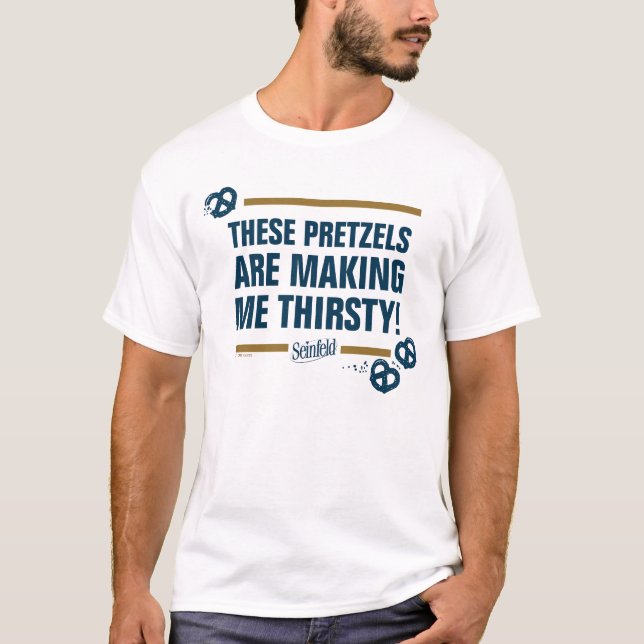 Camiseta Seinfeld | Gráfico de tipografía "Estos Pretzels" (Anverso)