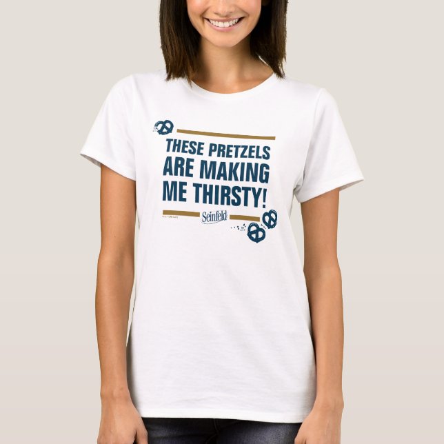 Camiseta Seinfeld | Gráfico de tipografía "Estos Pretzels" (Anverso)