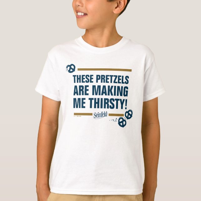 Camiseta Seinfeld | Gráfico de tipografía "Estos Pretzels" (Anverso)