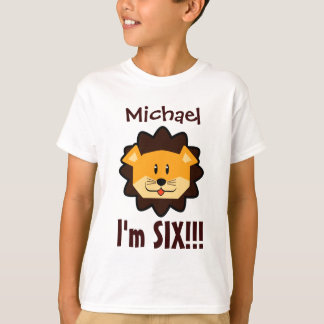 Camiseta Seis años del 6to cumpleaños de cara linda V031N