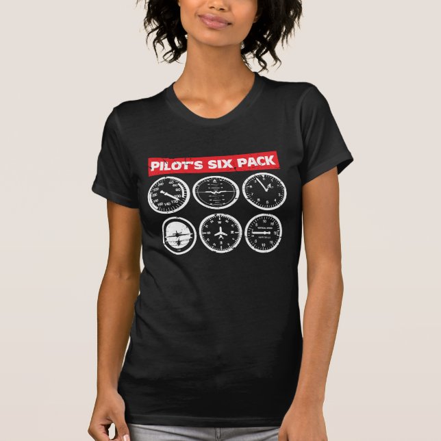 Camiseta Seis aviaciones de los instrumentos del vuelo del (Anverso)