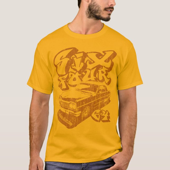 Camiseta Seis cuatro (oro vintage) (Anverso)