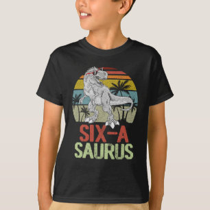 Camiseta Seis cumpleaños de los dinosaurios de Saurus 6º TR