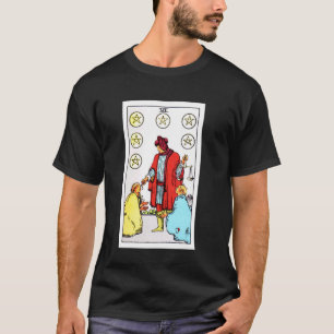 Camiseta Seis de Monedas o Pentáculos Tarot Antiguo - Rider