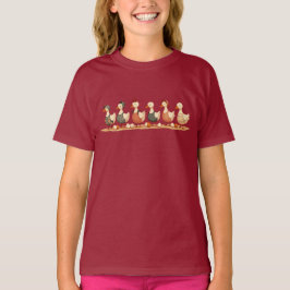 Camiseta Seis Gansos Poniendo Plantilla de Estilo Recortado