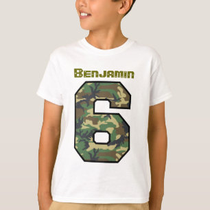 Camiseta Seis nombres de encargo V032 de Camo del 6to