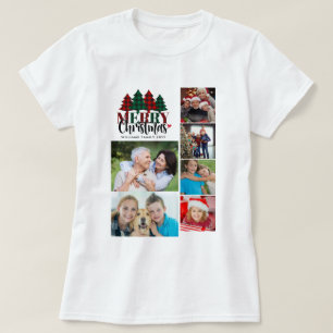 Camiseta Seis nombres de familia colocados en fotos Mujeres