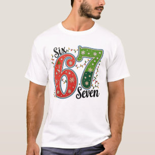 Camiseta Seis Siete 67 6 7 Navidad Meme Divertido Luces De