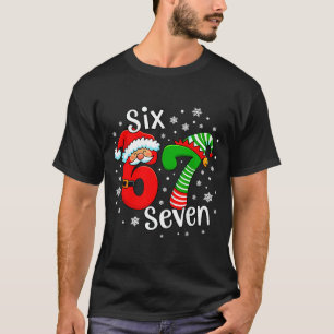 Camiseta Seis Siete 67 Meme 6 7 Elfo Santa Navidad