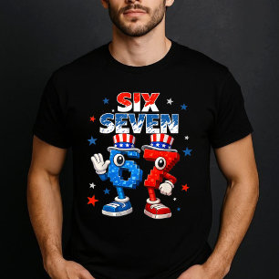 Camiseta Seis Siete 67 Meme Patriótico Divertido 4 de Julio