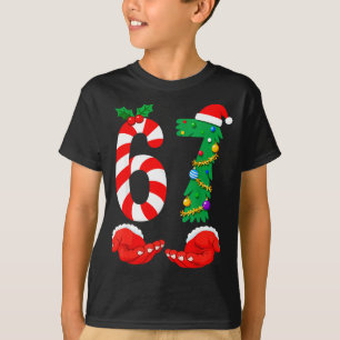 Camiseta Seis Siete 67 Meme Santa Navidad Fiesta Divertido