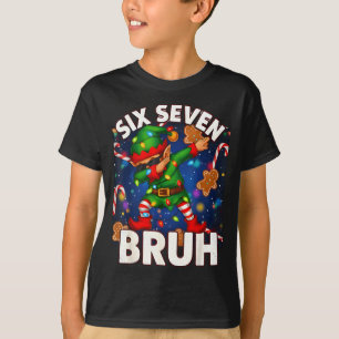 Camiseta Seis Siete 6 7 Divertido Bruh Navidad Dabbing Elfo