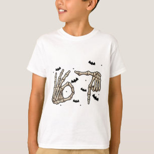 Camiseta Seis Siete 6 7 Meme 67 Mano de Esqueleto Disfraz d