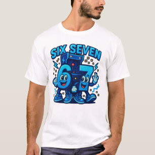 Camiseta Seis Siete Arte de Personaje de Número de Dibujos