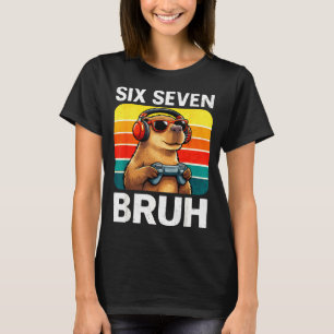Camiseta Seis Siete Bruh Carpincho Retro Vintage Divertido
